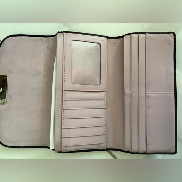 Coach Kristen Envelope Black Leather Wallet - Picture 7 of 9